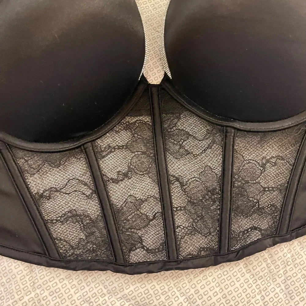 Victoria's Secret Bombshell Shine Strap Push-Up Long Line Corset Bra Satin - Picture 6 of 9